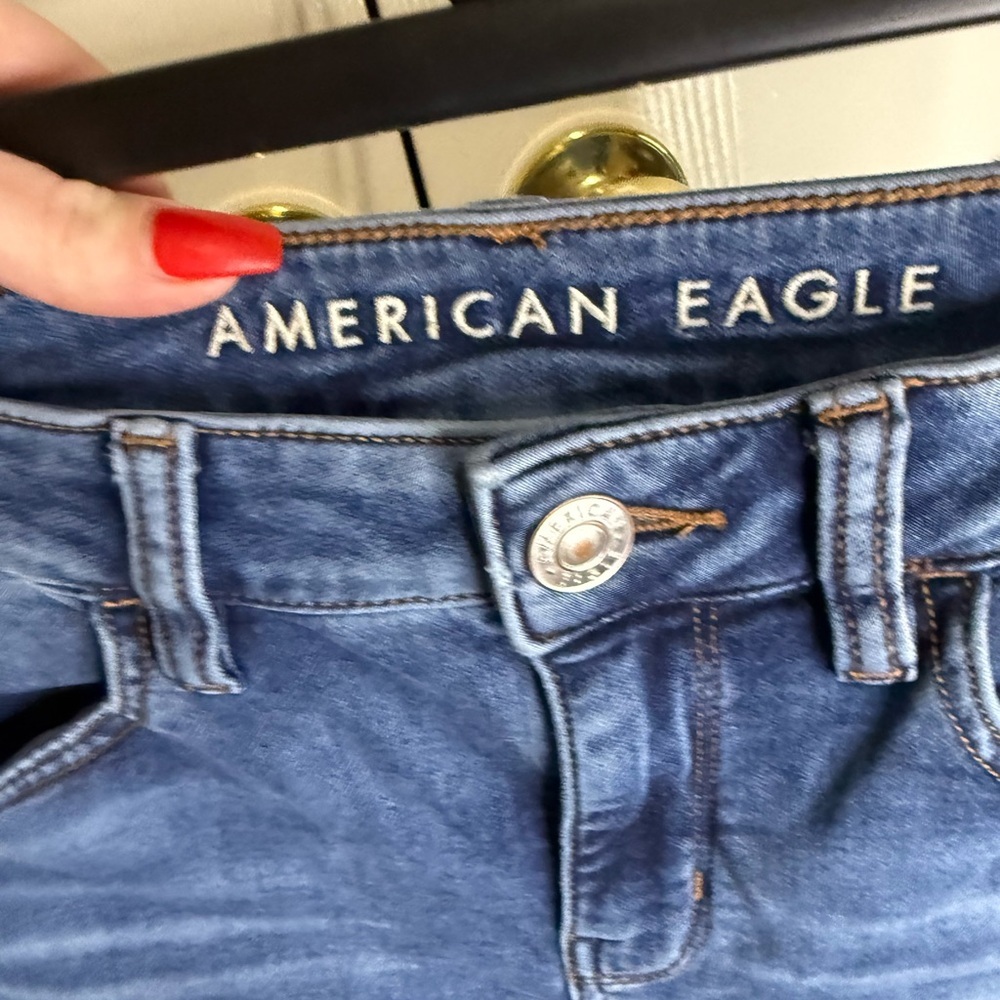 American Eagle Next Level Stretch Skinny Jeans Womens 4 Distressed Blue - Picture 2 of 6